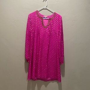 Lilly Pulitzer Pink Dress with Gold Dots